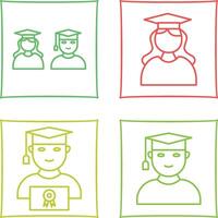 Graduates and Female Graduate Icon vector