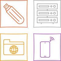 usb drive and server Icon vector