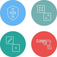 Dice and Shield Icon vector