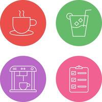 hot coffee and whiskey sour Icon vector