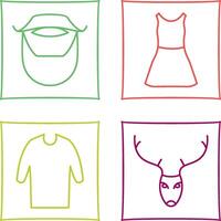 Beard and Moustache and Dress Icon vector