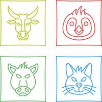 Cow and Penguin Icon vector