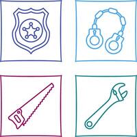 Police shield and Handcuff Icon vector