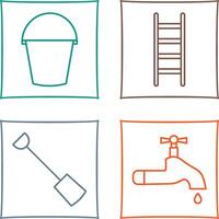 Water Bucket and Ladder Icon vector