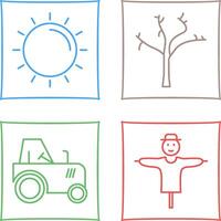 Sun and Tree Icon vector