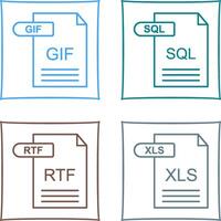 GIF and SQL Icon vector