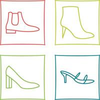 hombres botas y alto tacones icono vector