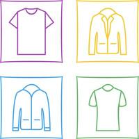 Plain T Shirt and Stylish Jacket Icon vector