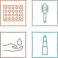 Colored Palette and Comb Icon vector
