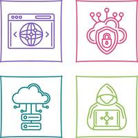 Cloud Security and Website Icon vector