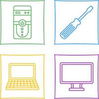 Cpu and Screw driver Icon vector