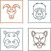 Goat and Gorilla Icon vector