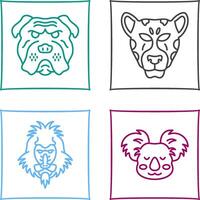 Bulldog and leopard Icon vector