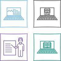 Online Stats and Online Study Icon vector