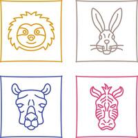 Sloth and Rabbit Icon vector