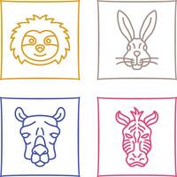 Sloth and Rabbit Icon vector