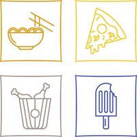 Chinese food and Pizza Icon vector