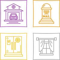 Garage and Mail Box Icon vector