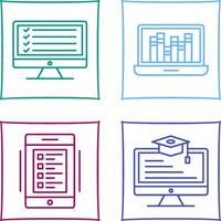 Online Checklist and Online Library Icon vector