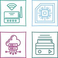 Wifi Router and Chip Icon vector