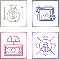 dinero bolso y codificación icono vector