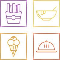 Soup and Fries Icon vector