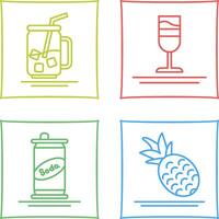 Iced Tea and Rainbow Drink Icon vector