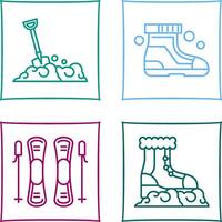 Shovel and Ski Boots Icon vector