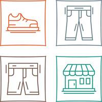 Zapatos y pantalones icono vector