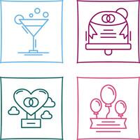 Coktail and Wedding Icon vector