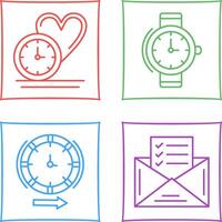 amor y muñeca reloj icono vector