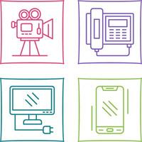 Movie camera and Telephone Icon vector