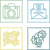 Photo Camera and Invitation Card Icon vector