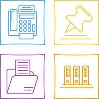 Fax Machine and Pin Icon vector