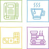 Tea and Diary Icon vector