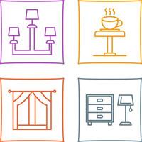 Lamp and Coffee Table Icon vector