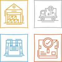 stock and delivery truck Icon vector