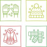 invierno guantes y invierno sombrero icono vector