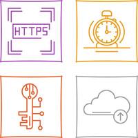 Https and Alarm Icon vector