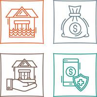 Natural Disaster and Money Bag Icon vector