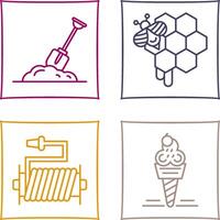 Digging and Honeycomb Icon vector