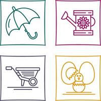 Umbrella and Watering Icon vector