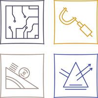 Electrical circuit and Micrometer Icon vector