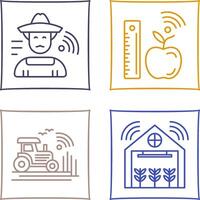 Farmer and Measure and Measure Icon vector