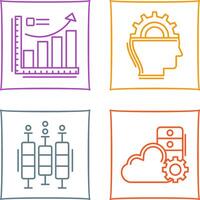 Growth Chart and Machine Learning Icon vector