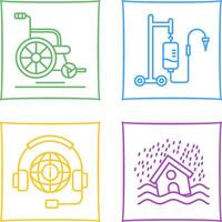 Wheel Chair and Intravenous Icon vector