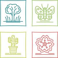 Tree and Butterfly Icon vector