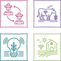 Connect and Cattle Icon vector