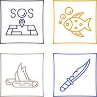 Sos and Fish Icon vector