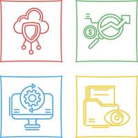 Data Protection and Data Research Icon vector